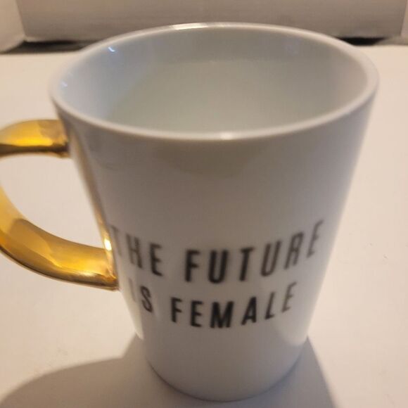 ROSANNA Collectible Hand Painted porcelain "The Future is Women" Nwot gold/white - Picture 1 of 6